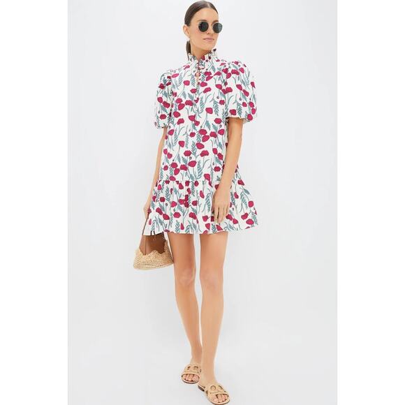 Tuckernuck Dresses & Skirts - HYACINTH HOUSE Red Amaryllis Floral Mimsy Mini Dress Size M NWT